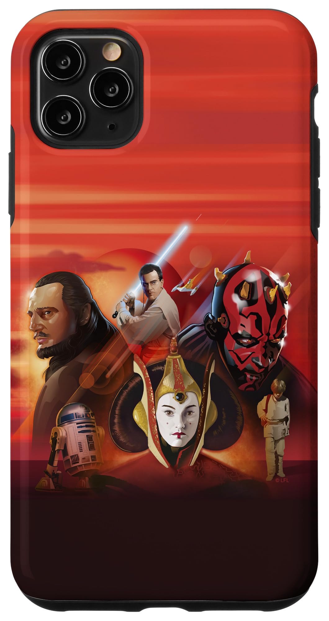 iPhone 11 Pro Max Star Wars The Phantom Menace Exclusive Character Portrait Phone Case - Durable Protective Cover for Fans, Perfect for Daily Use & Star Wars Movie Nights