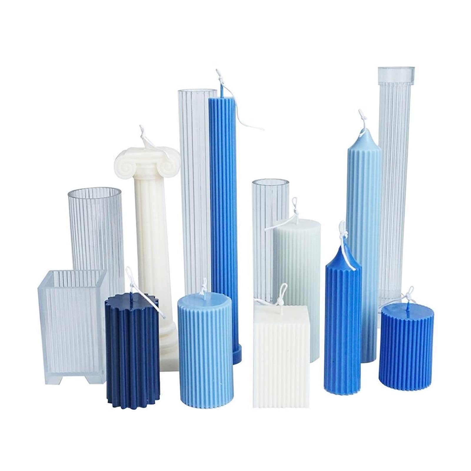 9pcs Plastic Candle Molds for DIY - Rack Shape Candle Making, Gypsum Plaster, Clay & Resin Molds - Aromatherapy Candle Craft Supplies for Home Decor, Gifts & Relaxation