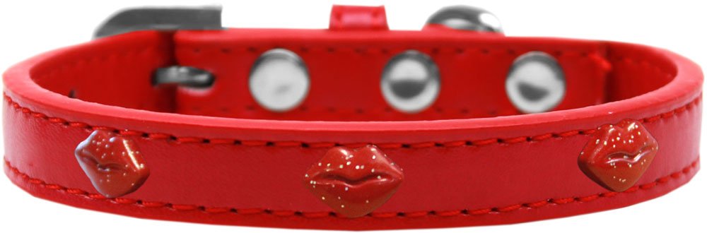 Red Glitter Lips Dog Collar - Fashionable Pet Accessory for Small & Large Dogs | Perfect for Daily Walks, Pet Parties & Photo Shoots