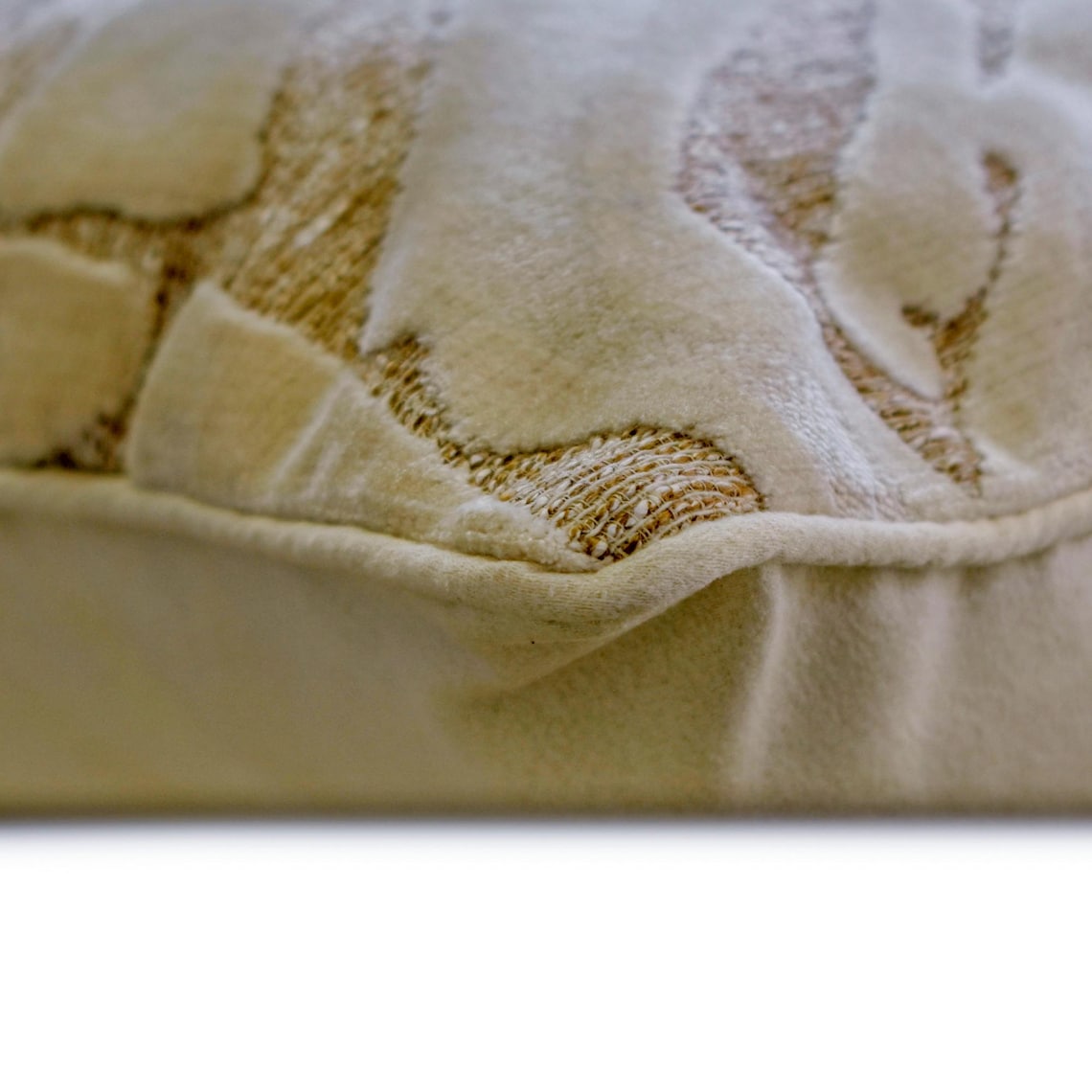 Abstract Drift Ivory Velvet Lumbar Pillow Cover - Elegant Home Decor for Sofa, Bed & Office - Perfect for Living Room, Bedroom & Workspace