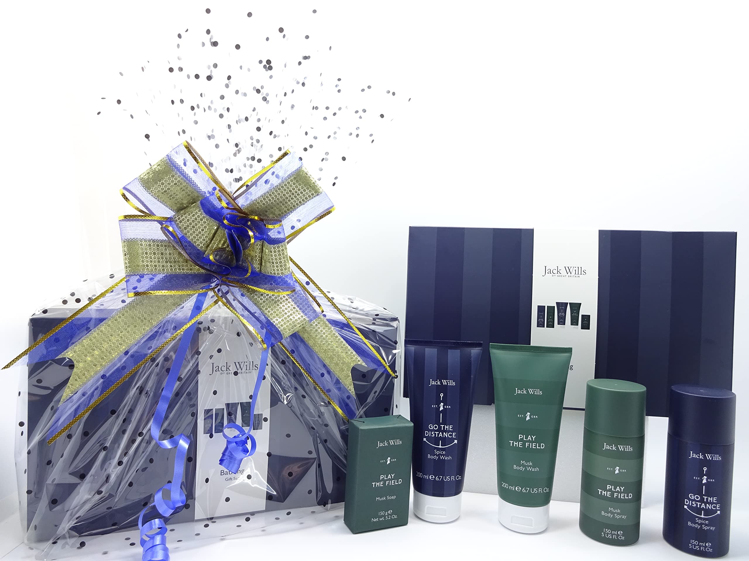 Jack Wills Men's Bathing Gift Set - Luxury Shower Gel, Body Wash & Cologne for Him - Perfect Birthday, Anniversary & Holiday Present - Ideal for Spa Days, Travel & Self-Care Routines