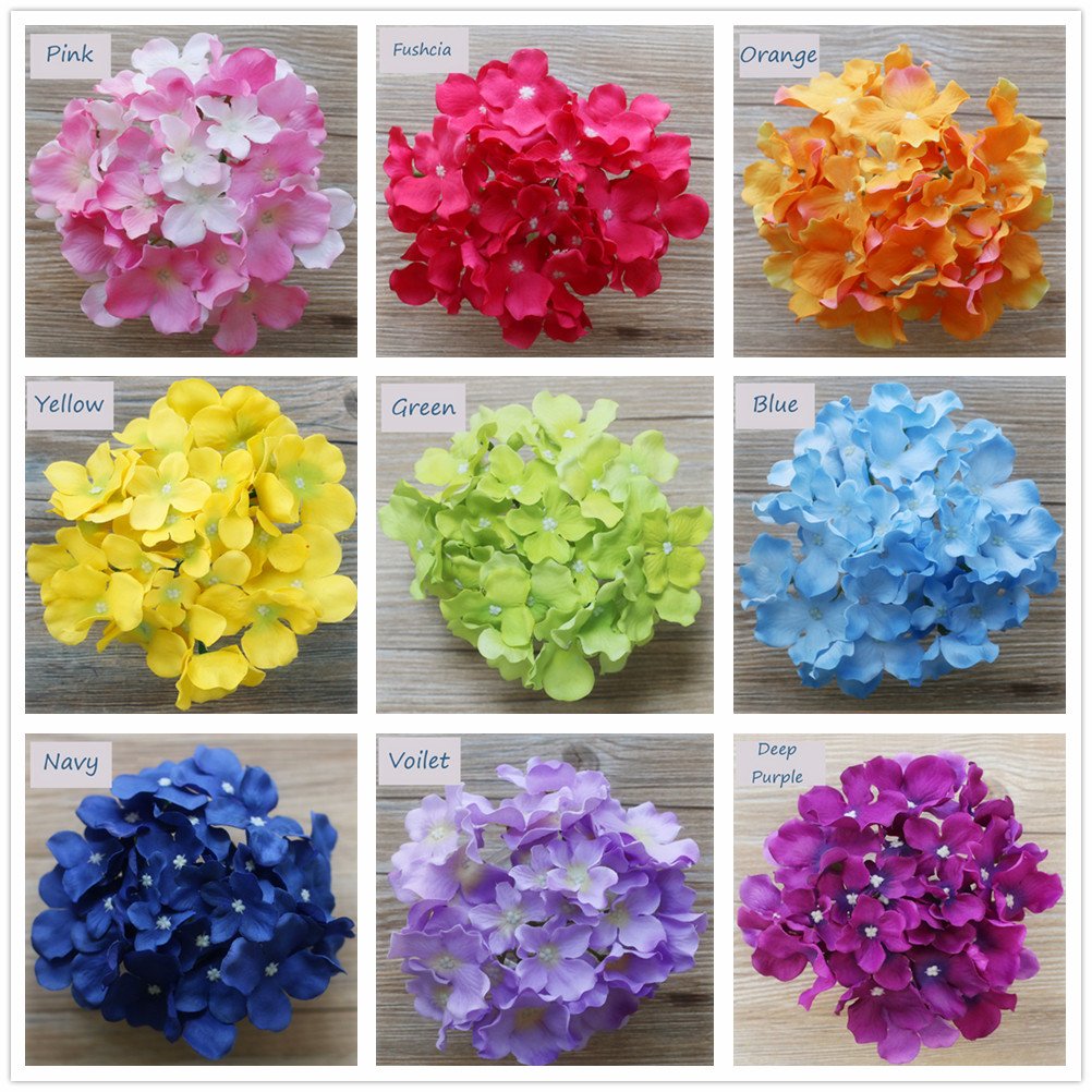 12 Pack Red Silk Hydrangea Artificial Flower Heads - Realistic Fake Flowers for Wedding Bouquets, Home Decor, and Floral Arrangements
