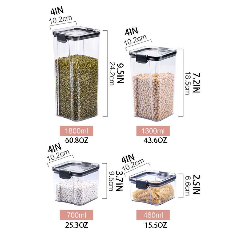 Airtight Food Storage Containers Set - 700ML Plastic Kitchen Jars with Lids for Pantry Organization, Dry Food, Flour, Sugar, Coffee & Spices | Perfect for Home, Office & Meal Prep