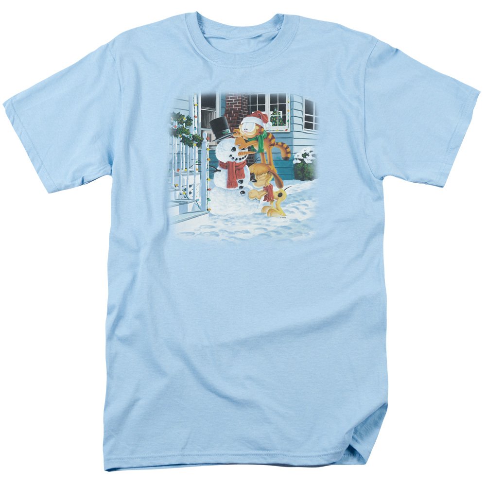 Garfield Snow Fun Graphic T-Shirt - Size Small - Casual Cotton Tee for Men & Women - Perfect for Winter Holidays, Christmas Gifts & Snow Day Outfits