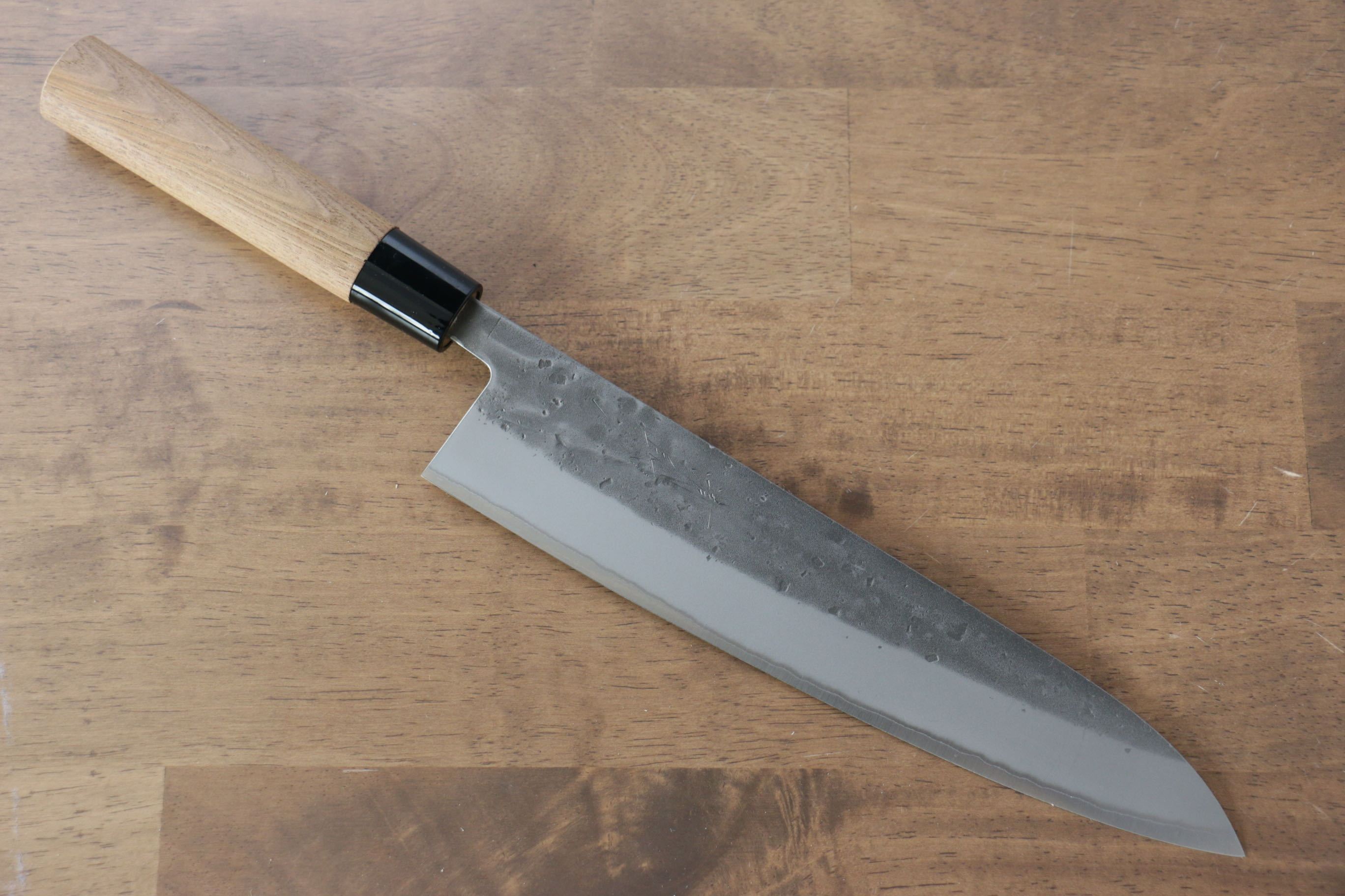 Premium Seisuke Blue Steel No.2 Nashiji Gyuto Japanese Chef Knife 240mm with Chestnut Handle - Perfect for Sushi, Meat Cutting & Professional Kitchen Use