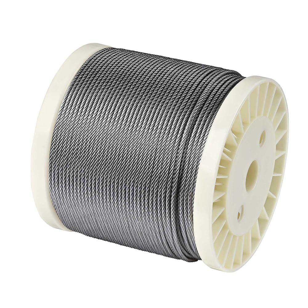 TheLAShop Marine Grade T316 Stainless Steel Cable Rail Reel - 7x7 Strand 1/8 Inch Diameter - Perfect for Boat Deck Railings, Fencing & DIY Projects