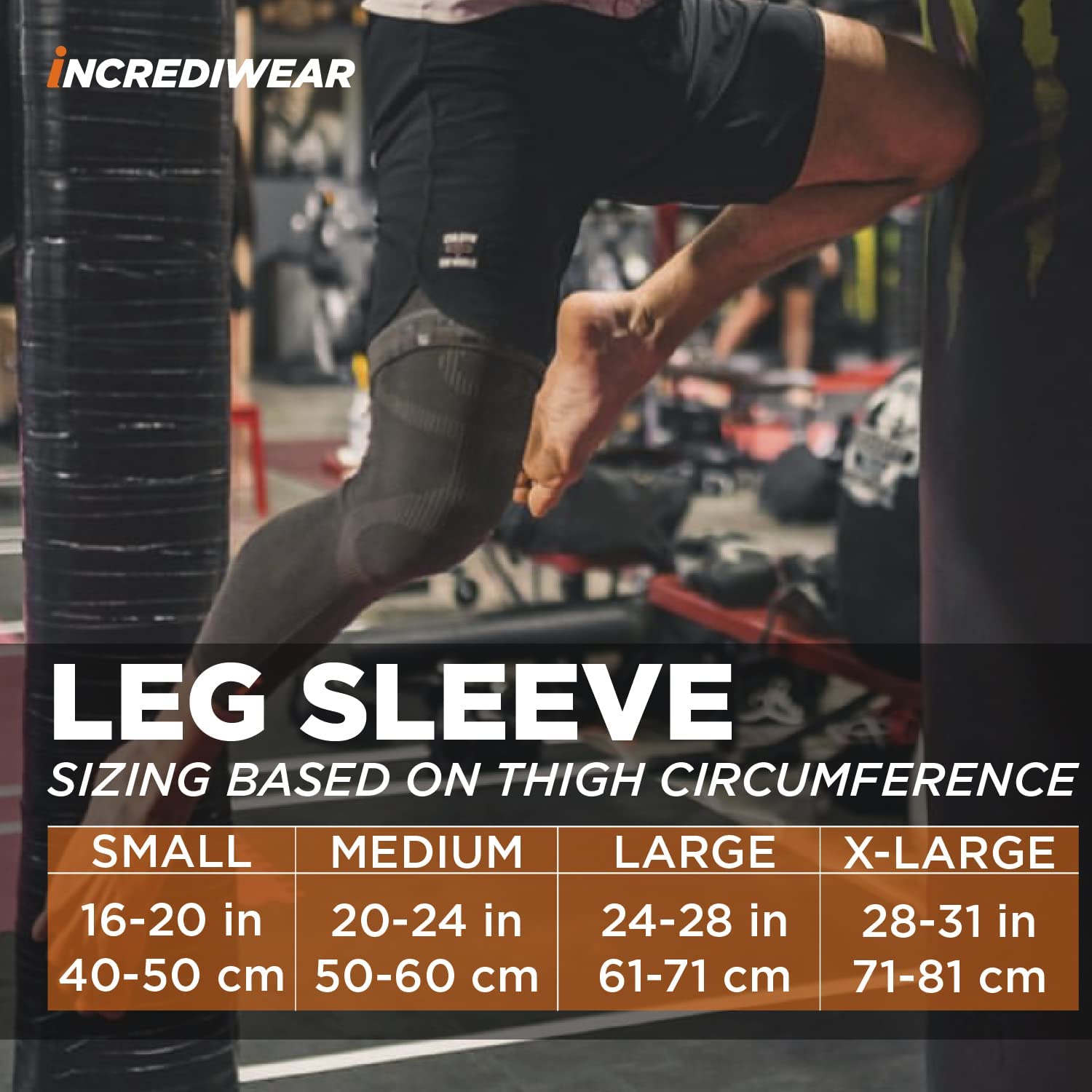 Incrediwear Leg Sleeve - Full Length Compression Sleeve for Leg Pain Relief & Muscle Recovery | Reduces Swelling & Inflammation | Improves Blood Circulation | Unisex Design for Men & Women (Charcoal, Small) | Perfect for Running, Workouts & Post-Surgery Recovery