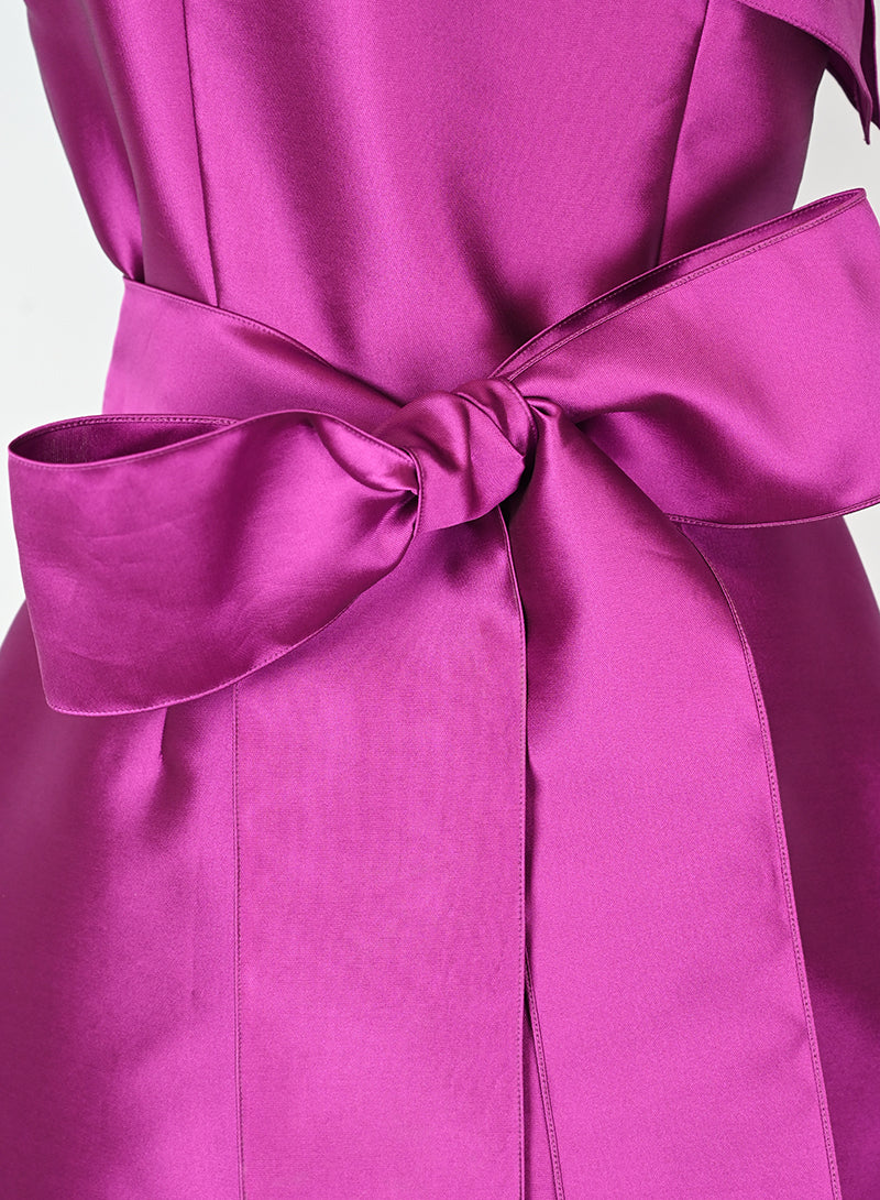 Alberta Ferretti Long Taffeta Dress in Cyclamen Pink - Size 42 | Elegant Evening Gown for Weddings, Galas & Special Occasions