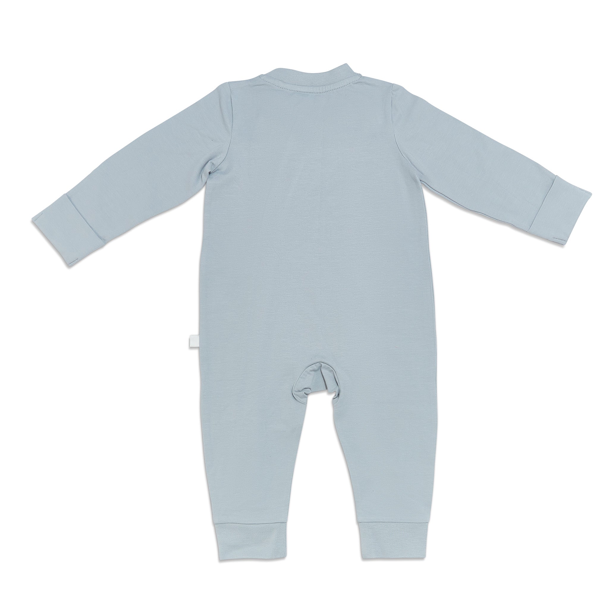 Organic Long Sleeve Zippered Onesie for Babies - Soft Pearl Blue Cotton Romper - Perfect for Playtime, Naptime & Photo Shoots