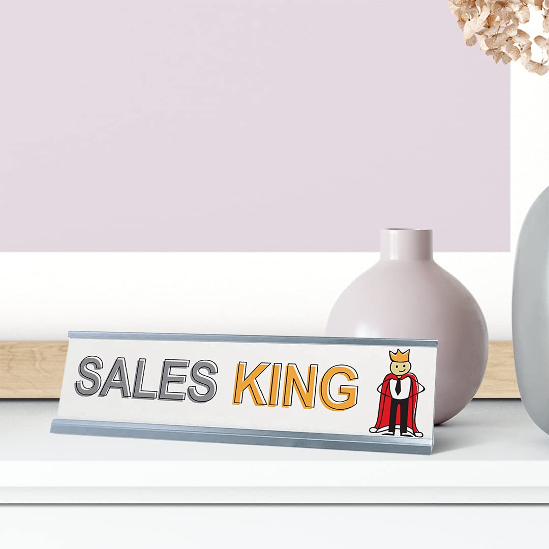 Stick People Desk Sign - Funny Novelty Nameplate for Office (2 x 8 Inches) - Perfect for Workstations, Reception Desks & Corporate Gifts