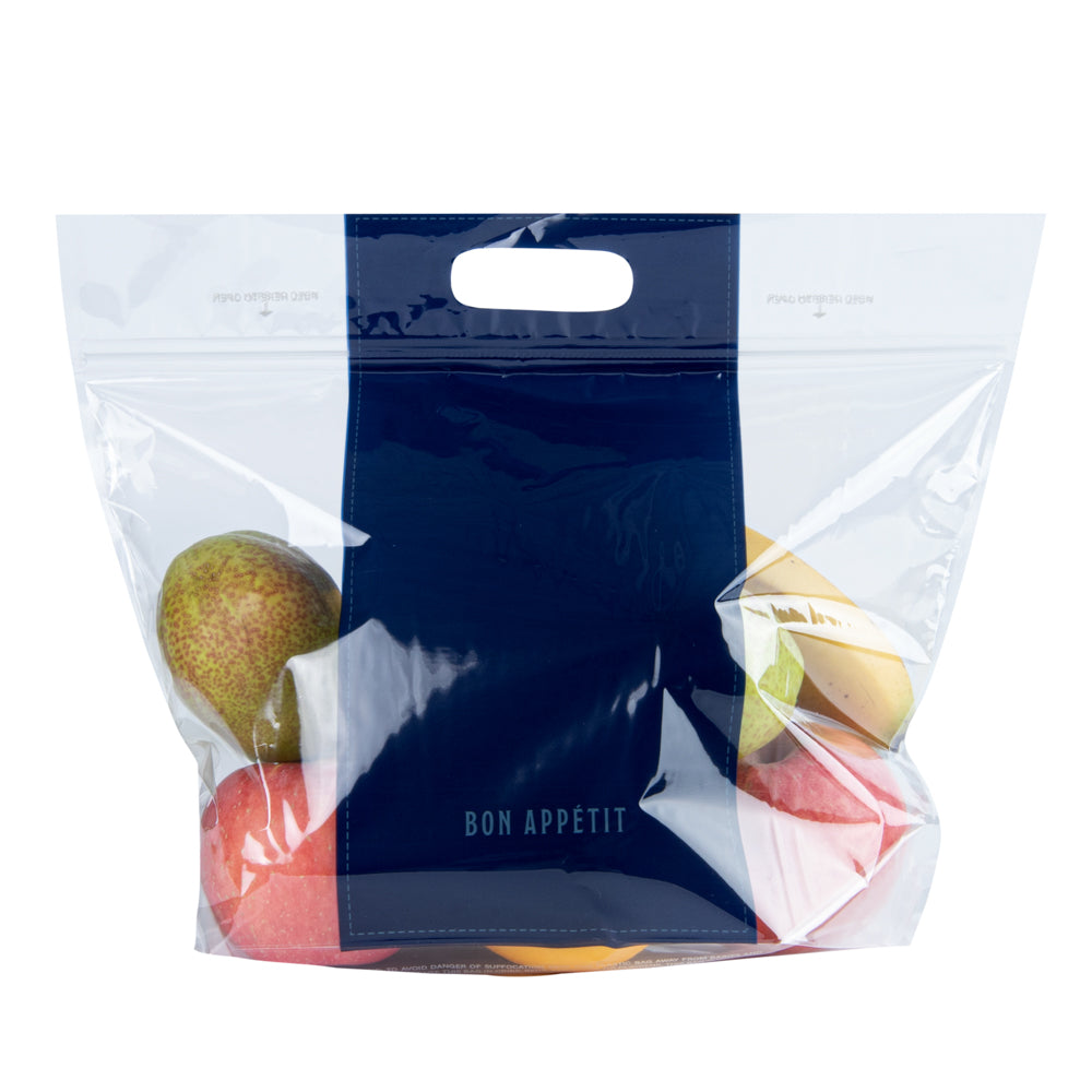 Clear Plastic Gusset Zipper Bags with Handles - 12.5