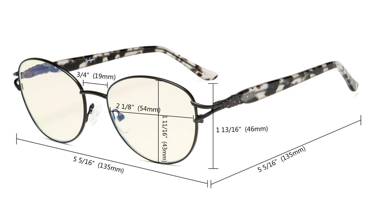 Blue Light Blocking Computer Glasses for Women - Stylish Cat Eye Round Frame Eyekepper Eyewear - Reduce Digital Eye Strain for Office Work & Gaming