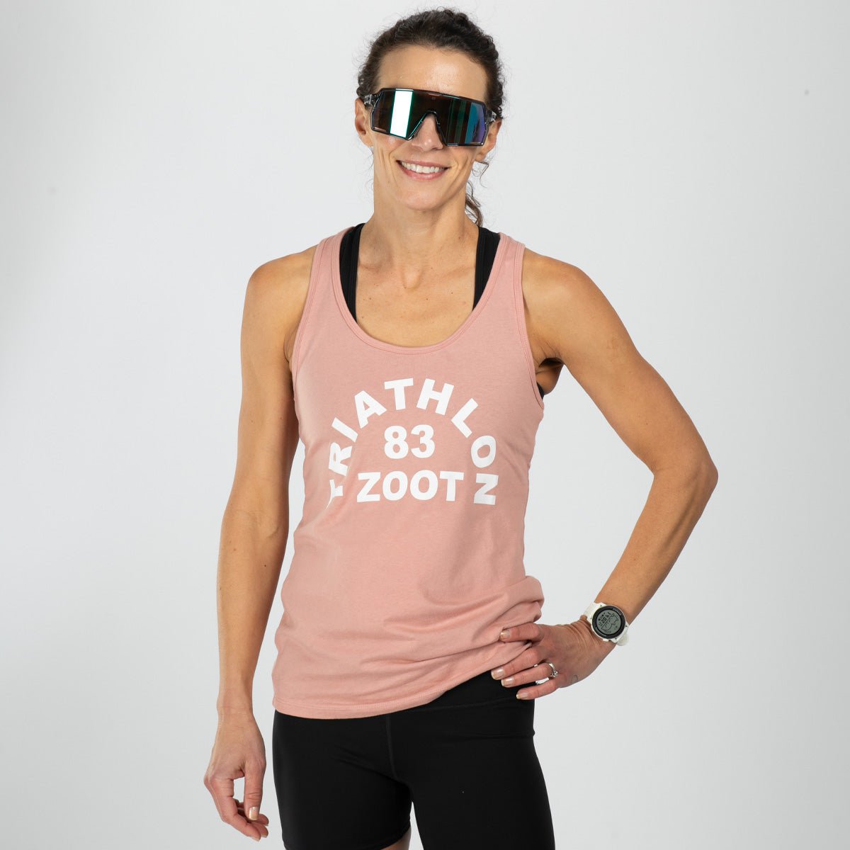 Women's Triathlon Arch Racerback Tank Top - Breathable Quick-Dry Workout Shirt for Running & Cycling | Desert Pink | Gym, Yoga & Outdoor Sports Activewear