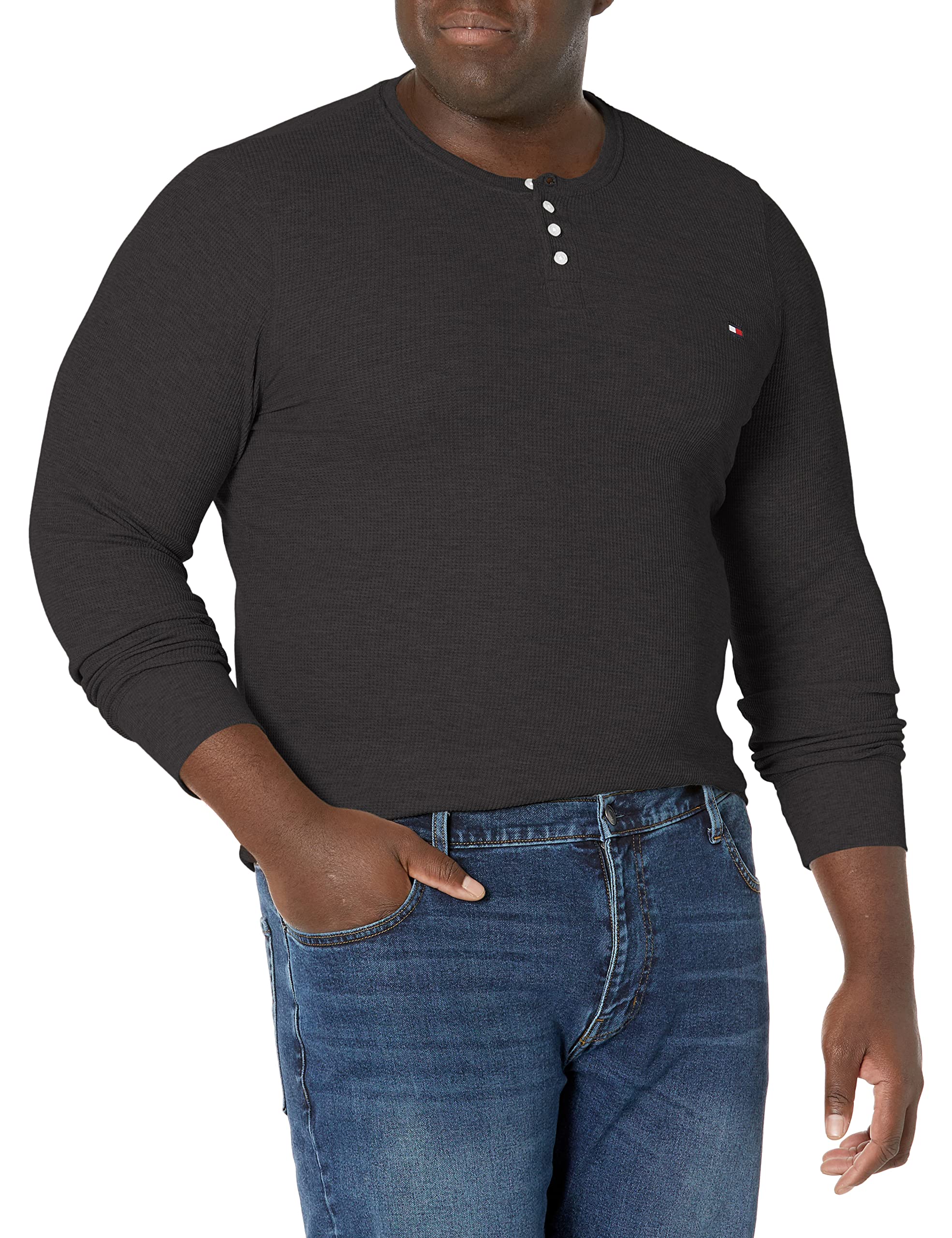 Tommy Hilfiger Men's Modern Essentials Long Sleeve Henley Shirt - Casual Comfort for Everyday Wear, Work & Weekend Outings