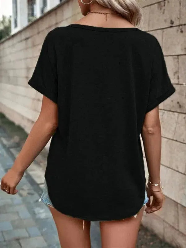 Women's Knitted Casual V-Neck Top - Soft Comfortable Pullover Sweater for Everyday Wear, Office & Outings