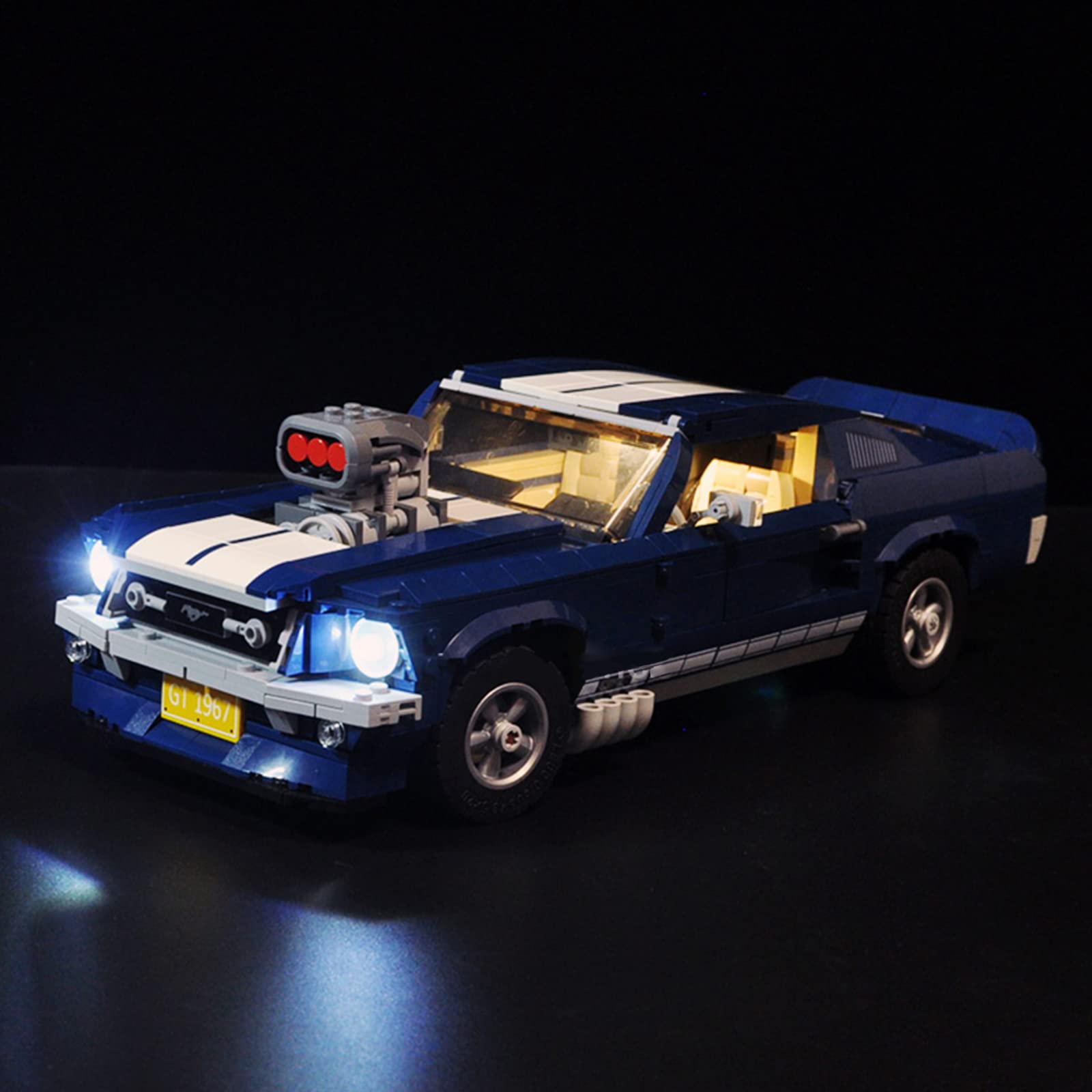 ZIQILIGHTING LED Light Kit for Lego 10265 Ford Mustang - DIY Lighting Set Compatible with Lego Creator Expert Ford Mustang 10265 Model Car - Enhance Your Lego Display for Home Decoration & Collector Showcase (Lego Set Not Included)