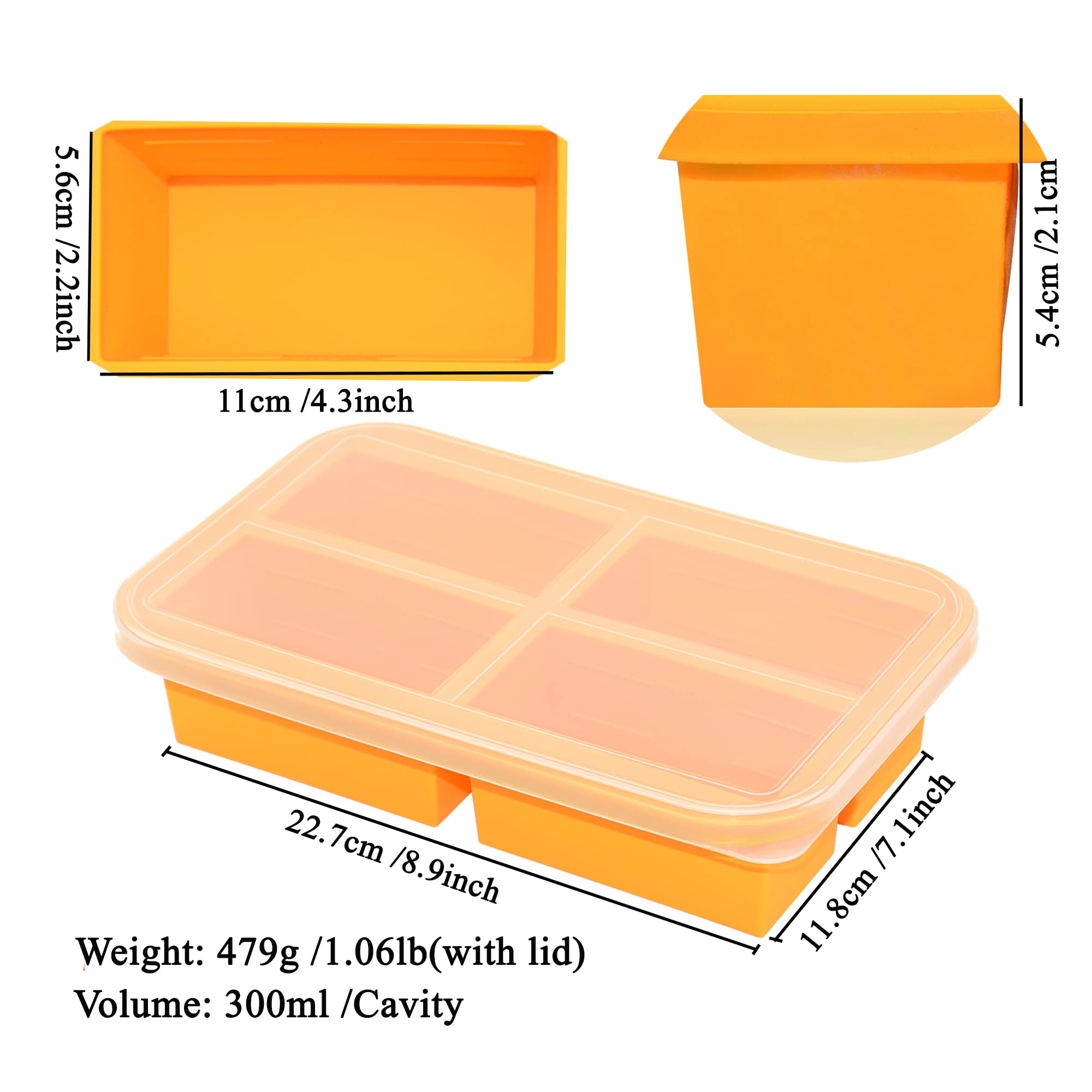 Extra-Large Silicone Soup Freezer Tray - 300ml Portion (2 Pack) | Reusable Silicone Food Storage Containers for Soup, Sauce, Baby Food & Meal Prep | Perfect for Freezing, Portion Control & Organized Kitchen Storage