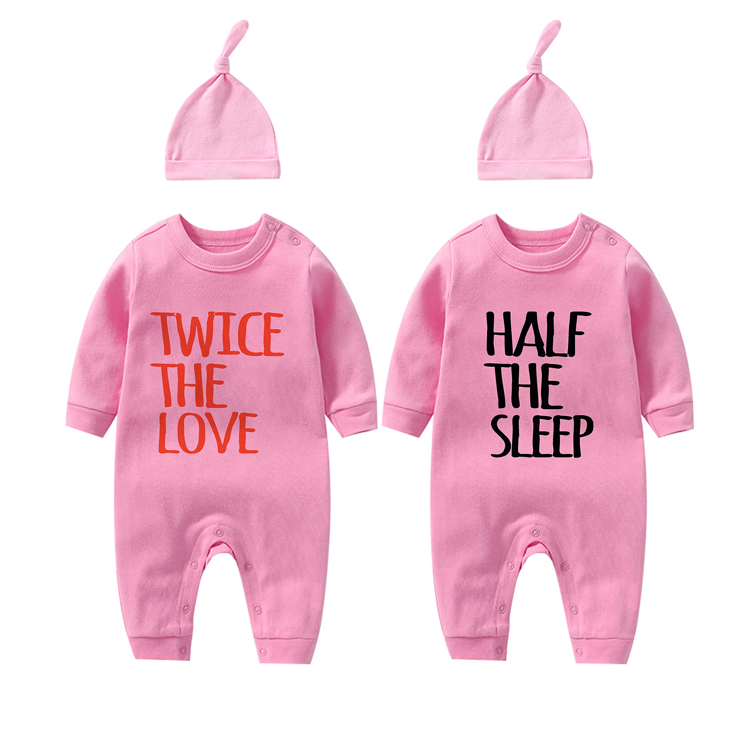 YSCULBUTOL Baby Twins Bodysuit - Cute Matching Outfit for Girls | Soft Sleepwear & Playtime Romper Set | Perfect for Twins, Siblings or Photo Shoots