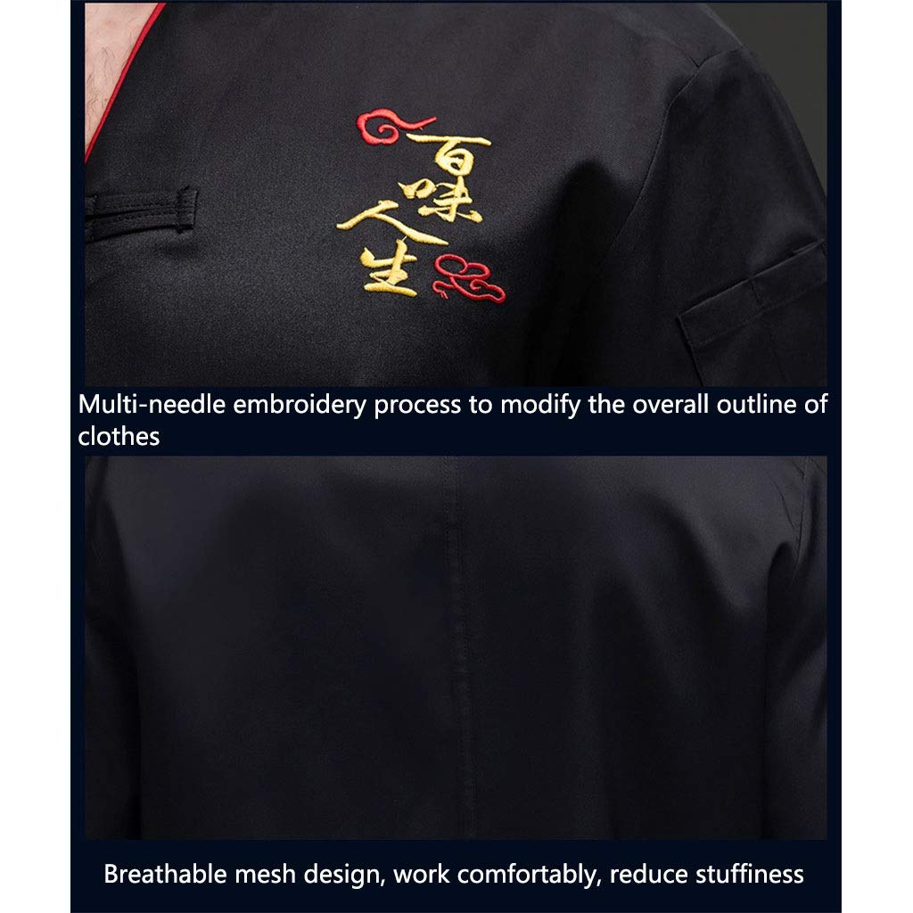 FJL Unisex Chef Jacket - Ventilated Mesh Cooking Uniform with Breathable Back & Cloth Buttons - Perfect for Professional Chefs, Catering & Culinary Students