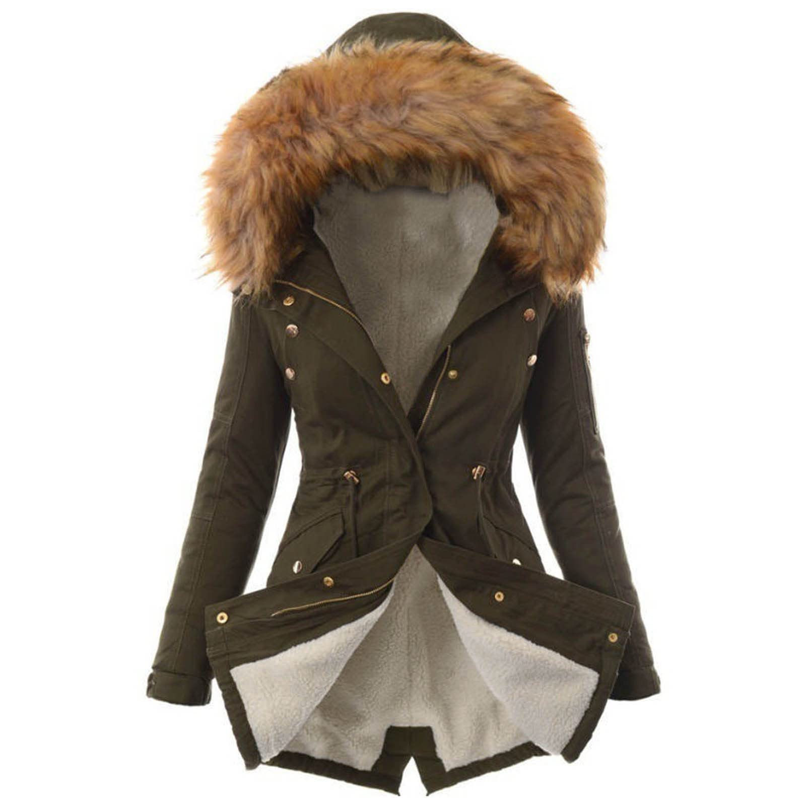 Plus Size Women's Warm Down Jacket - Long Sleeve Hooded Winter Coat with Thick Insulation | Perfect for Cold Weather, Outdoor Activities & Daily Wear