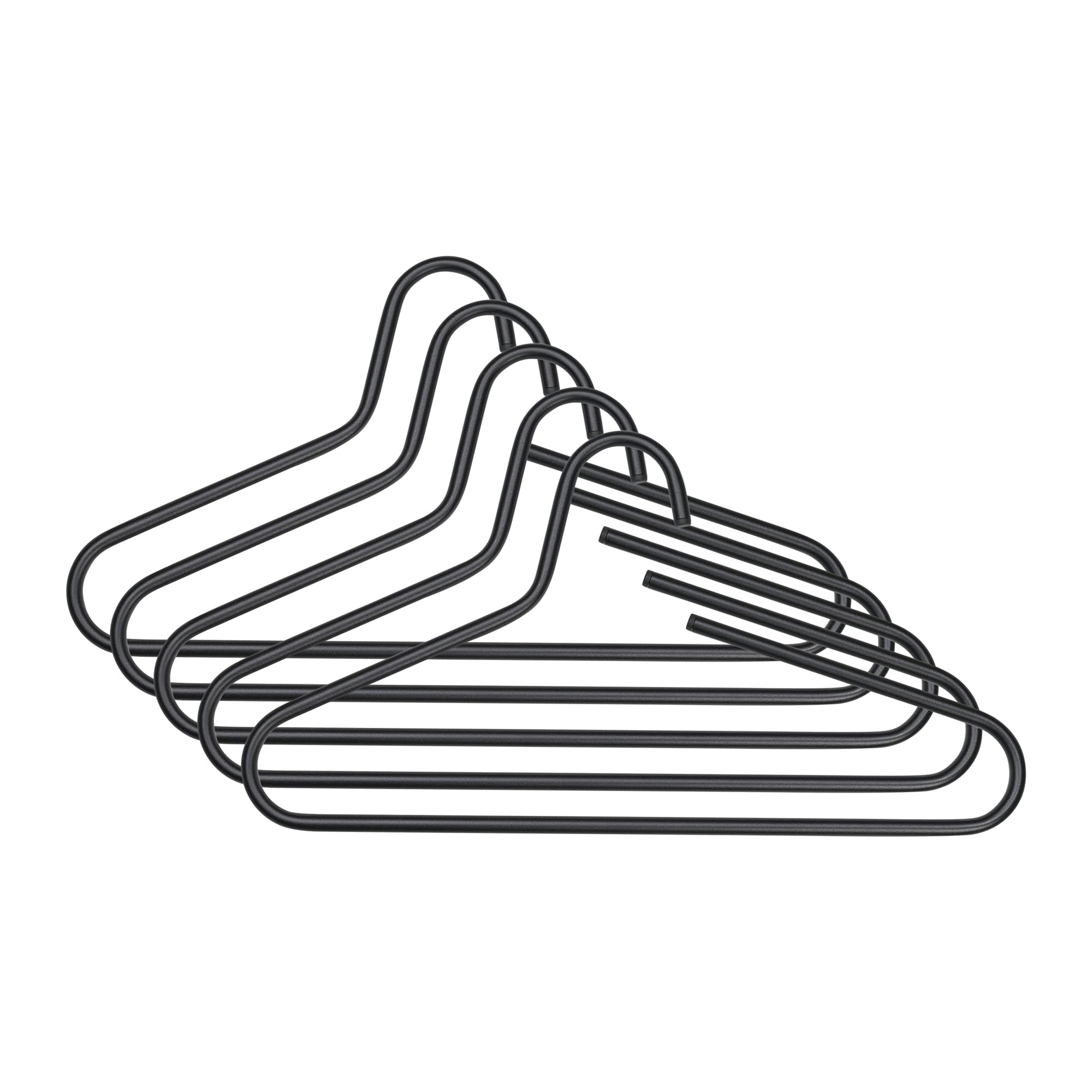 VICTORIE 5-Pack Black Clothes Hangers - Space Saving Non-Slip Hangers for Closet, Wardrobe, and Travel Organization