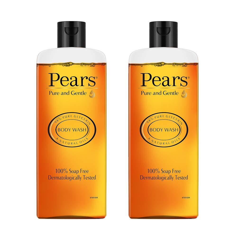 Pears Pure & Gentle Body Wash for Sensitive Skin - 250ml (Pack of 2) - Moisturizing & Hypoallergenic Cleanser for Daily Shower & Bath - Ideal for Dry Skin Care & Relaxing Bath Time
