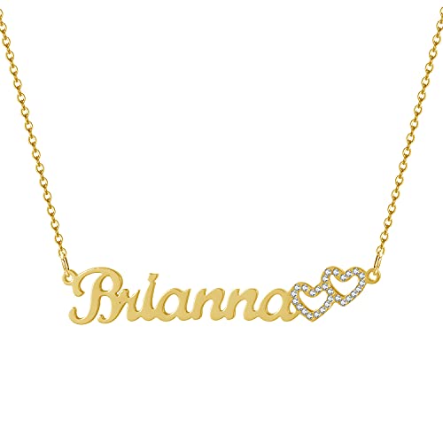 C-Name Necklace with 2 Heart