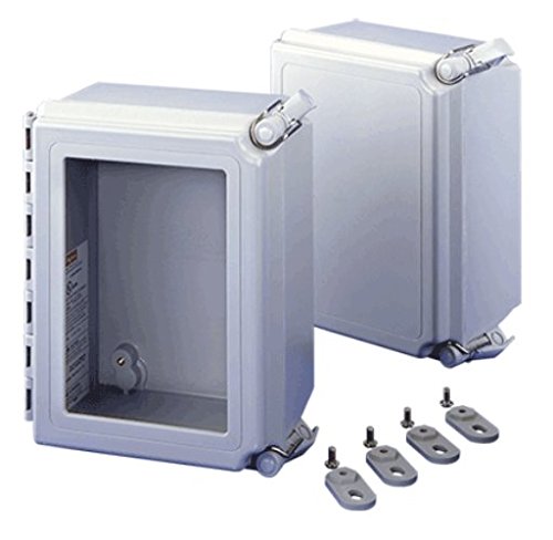 Hoffman A12106CHQRFG Fiberglass Junction Box Enclosure - Gray | Weatherproof & Durable for Outdoor Electrical Wiring & Industrial Use