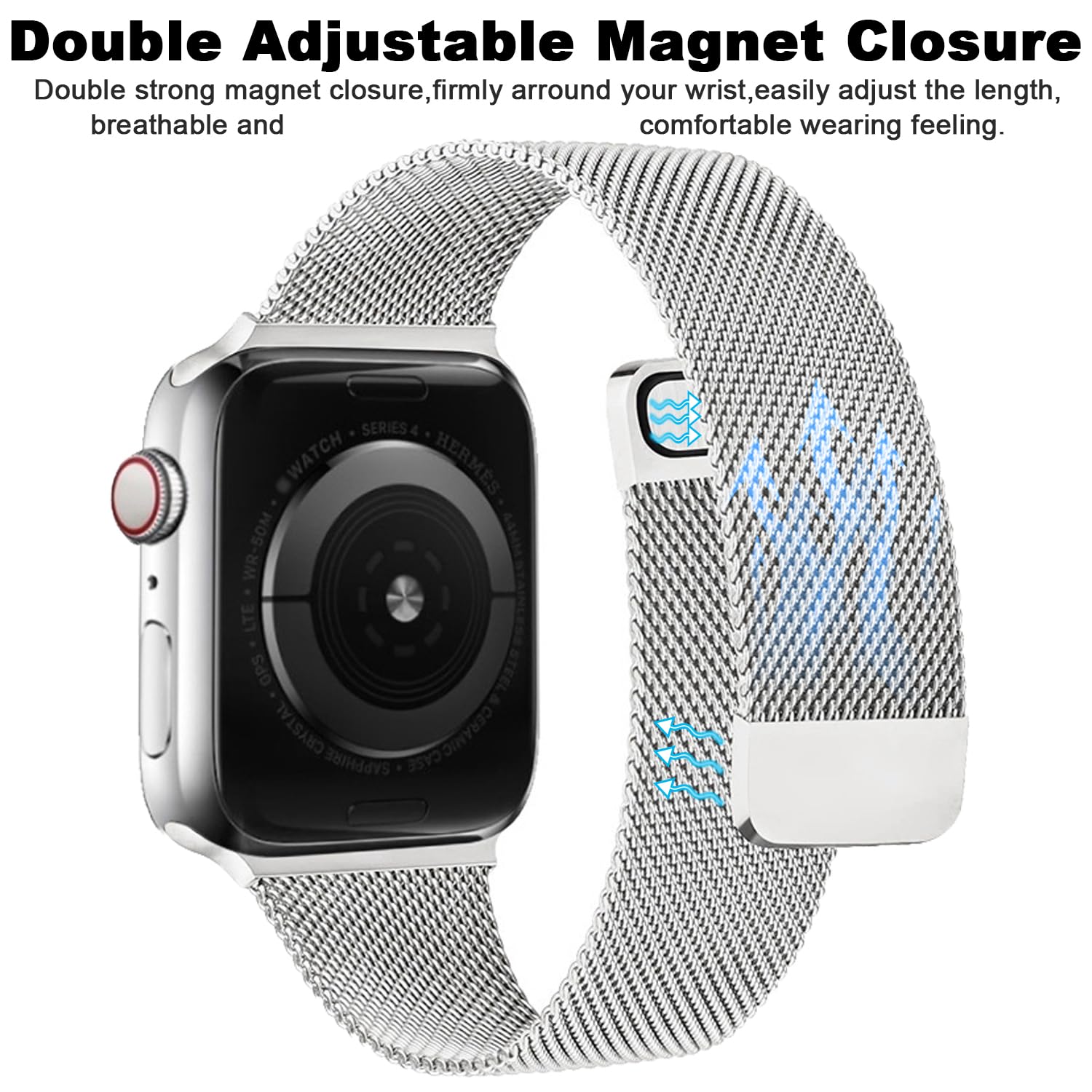 2-in-1 Stainless Steel Loop Magnetic Band with TPU Bumper Case for Apple Watch Ultra/SE/Series 9/8/7/6/5/4/3/2/1 - Durable Metal Strap & Protective Cover for Men & Women - Perfect for Workouts, Daily Wear & Outdoor Activities