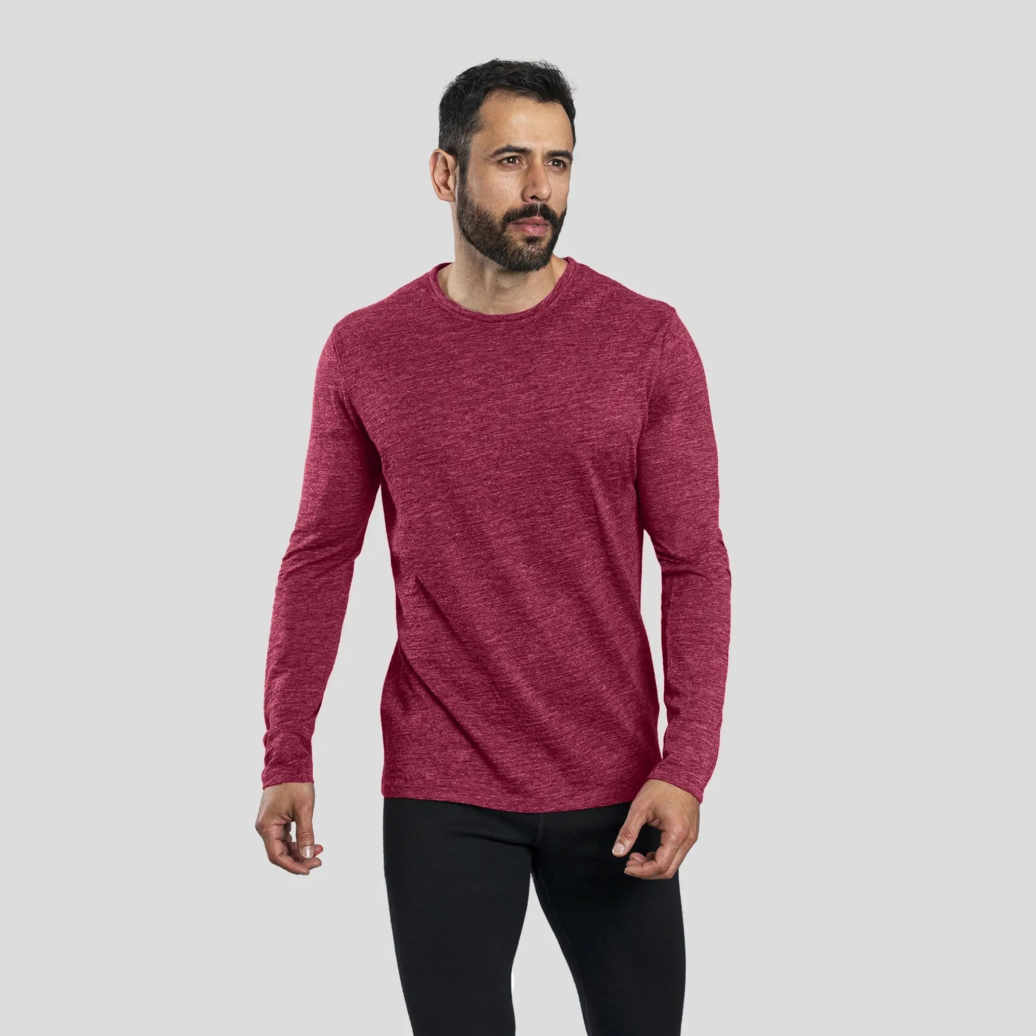 Premium Men's Alpaca Wool Long Sleeve T-Shirt - 160 Ultralight Thermal Base Layer for Hiking, Camping & Winter Outdoor Activities
