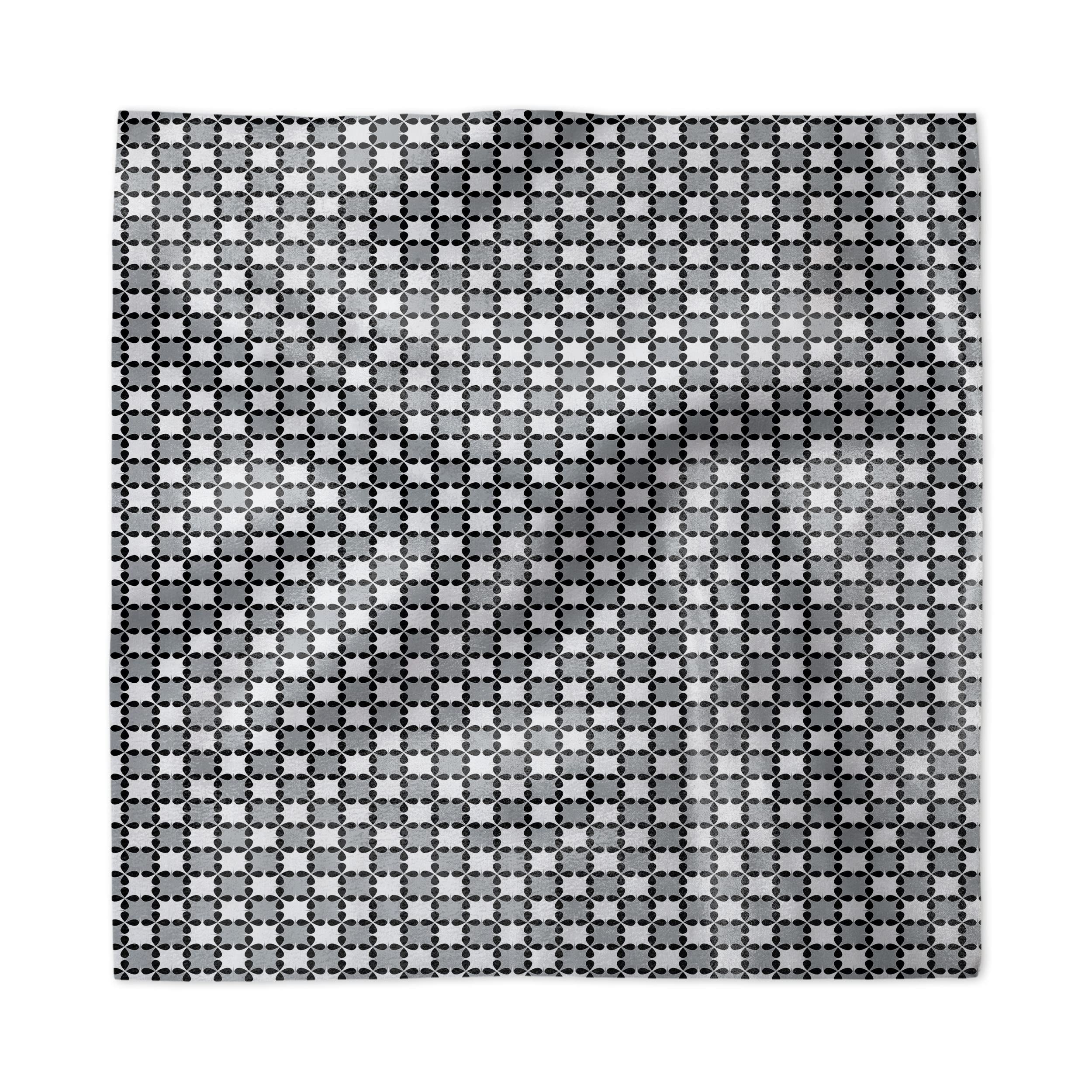 Ambesonne 4-Pack Black and Grey Abstract Floral Napkins - 18