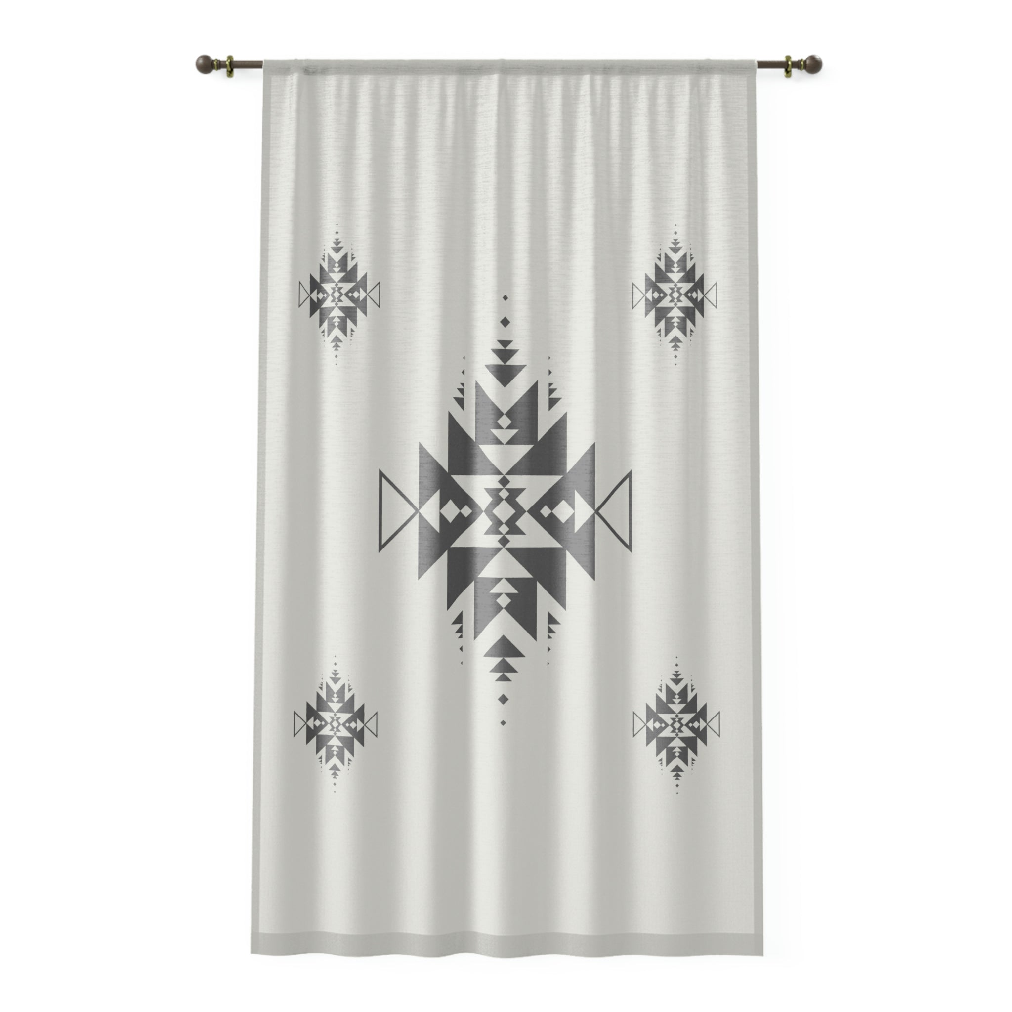 Southwestern Sand Dune Print Sheer Window Curtain - Wrinkle Resistant Polyester Fabric - Single Sided Design for Living Room & Bedroom Decor