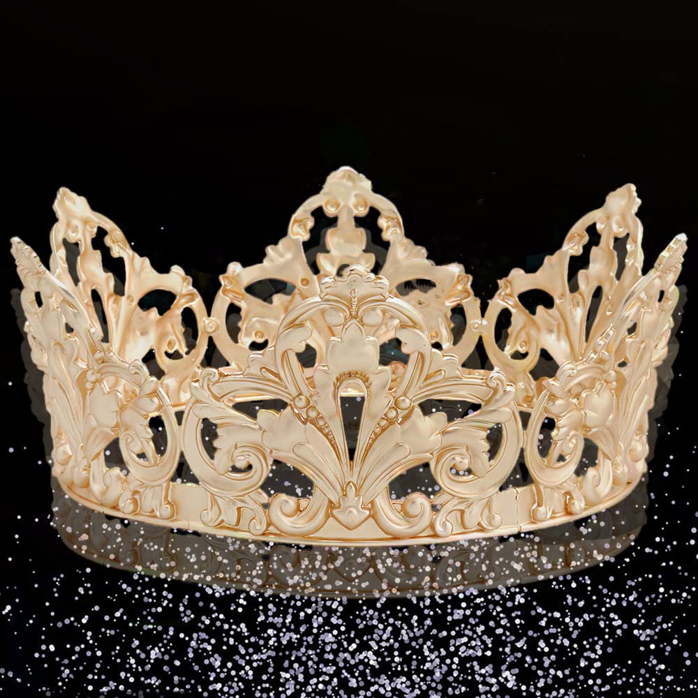 Royal Alloy King & Queen Wedding Tiara Headbands – Elegant Full Round Crown for Princess, Prom, Birthday Party & Special Events | Perfect for Brides, Bridesmaids, Pageants & Costume Parties