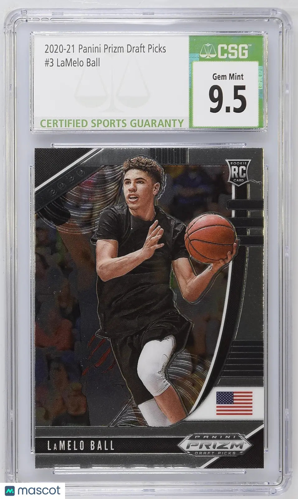 2020-21 Panini Prizm Draft Picks LaMelo Ball Rookie Card CSG 9.5 Gem Mint #3 - Basketball Collectibles for Sports Fans & Investors