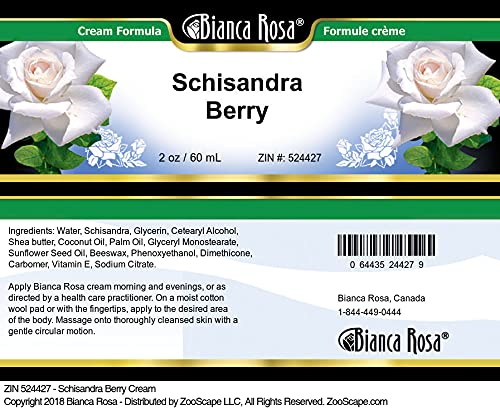 Organic Schisandra Berry Cream for Skin Care (2 oz, Pack of 2) - Natural Anti-Aging Face Moisturizer for Dry & Sensitive Skin - Perfect for Night Routine & Daily Hydration