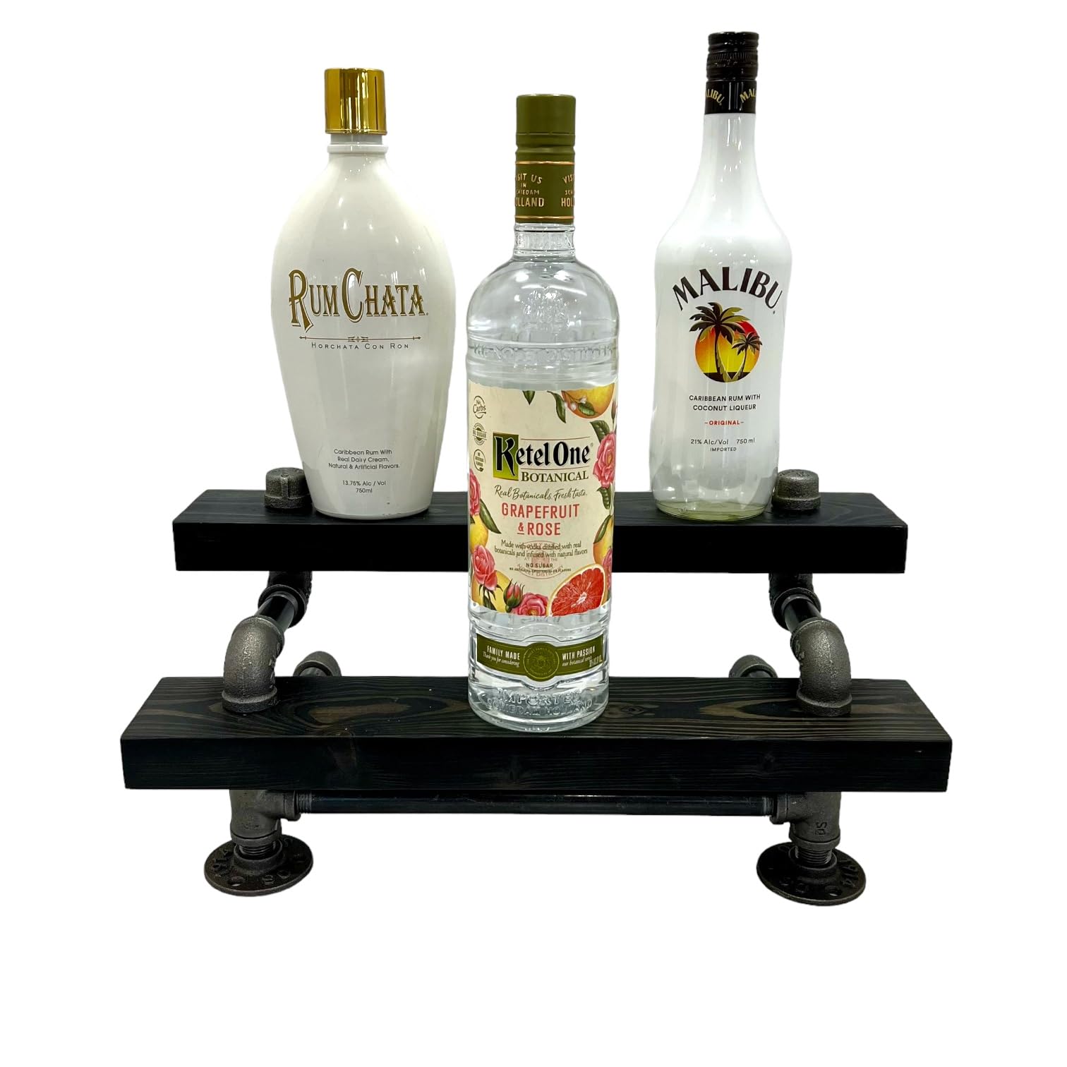 Industrial 2-Tier Freestanding Liquor Shelf - 36