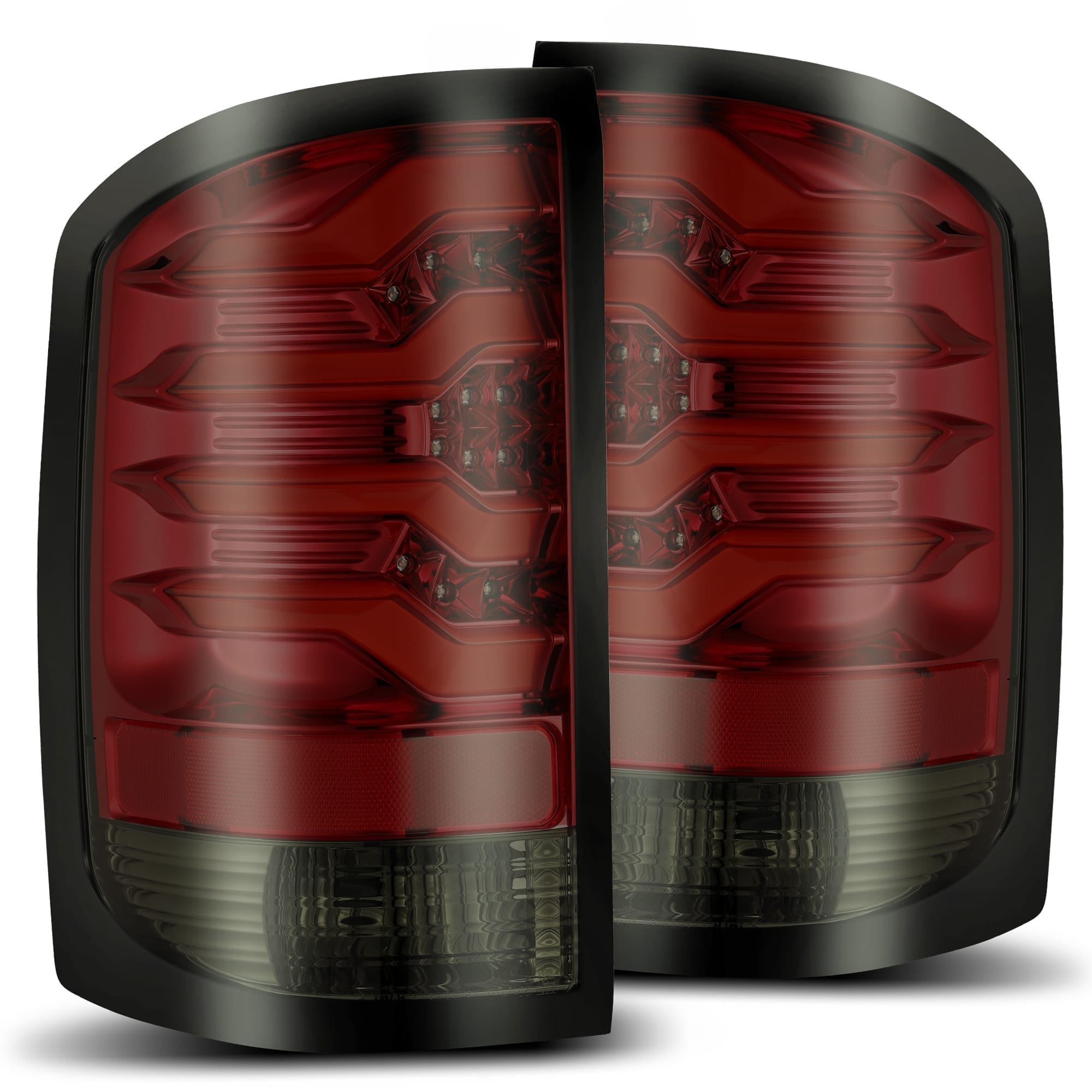 2014-2018 GMC Sierra 3500HD PRO Series LED Tail Lights - Red Smoke Lens - Alpha Rex 630020 - Upgrade for Enhanced Visibility & Style - Perfect for Night Driving & Truck Customization
