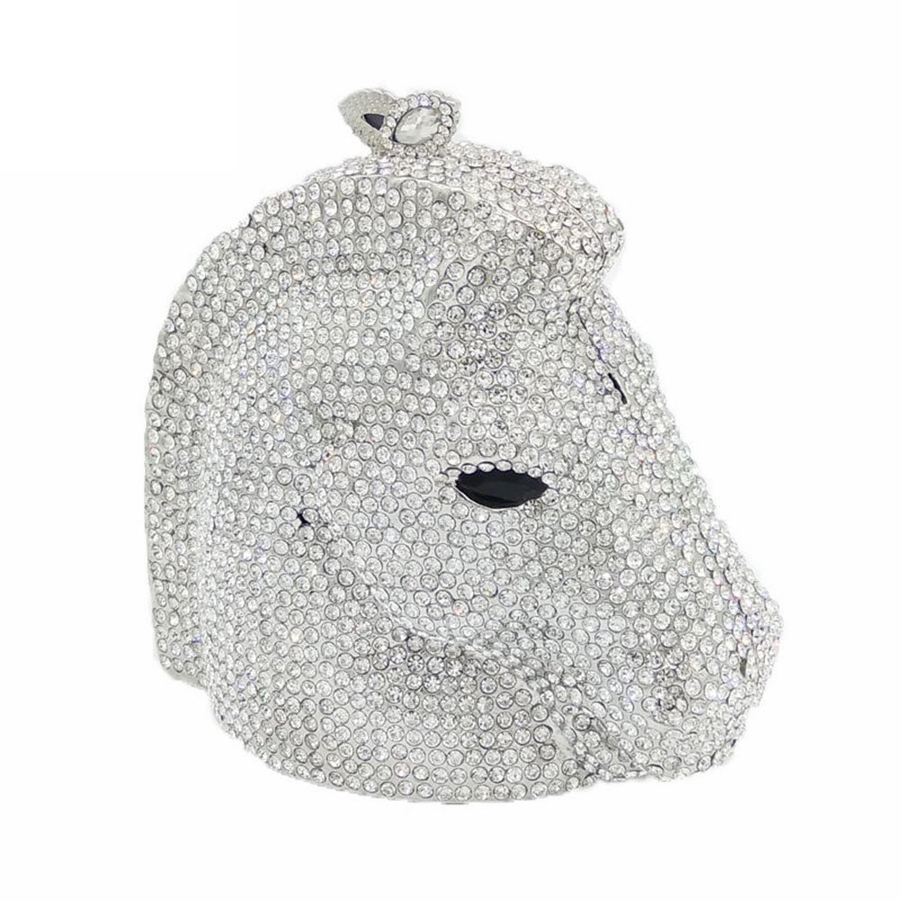FGG Crystal Horse Head Clutch Bag for Women - Elegant Rhinestone Evening Handbag, Animal Print Party Purse, Mini Clutch for Weddings, Prom & Special Events