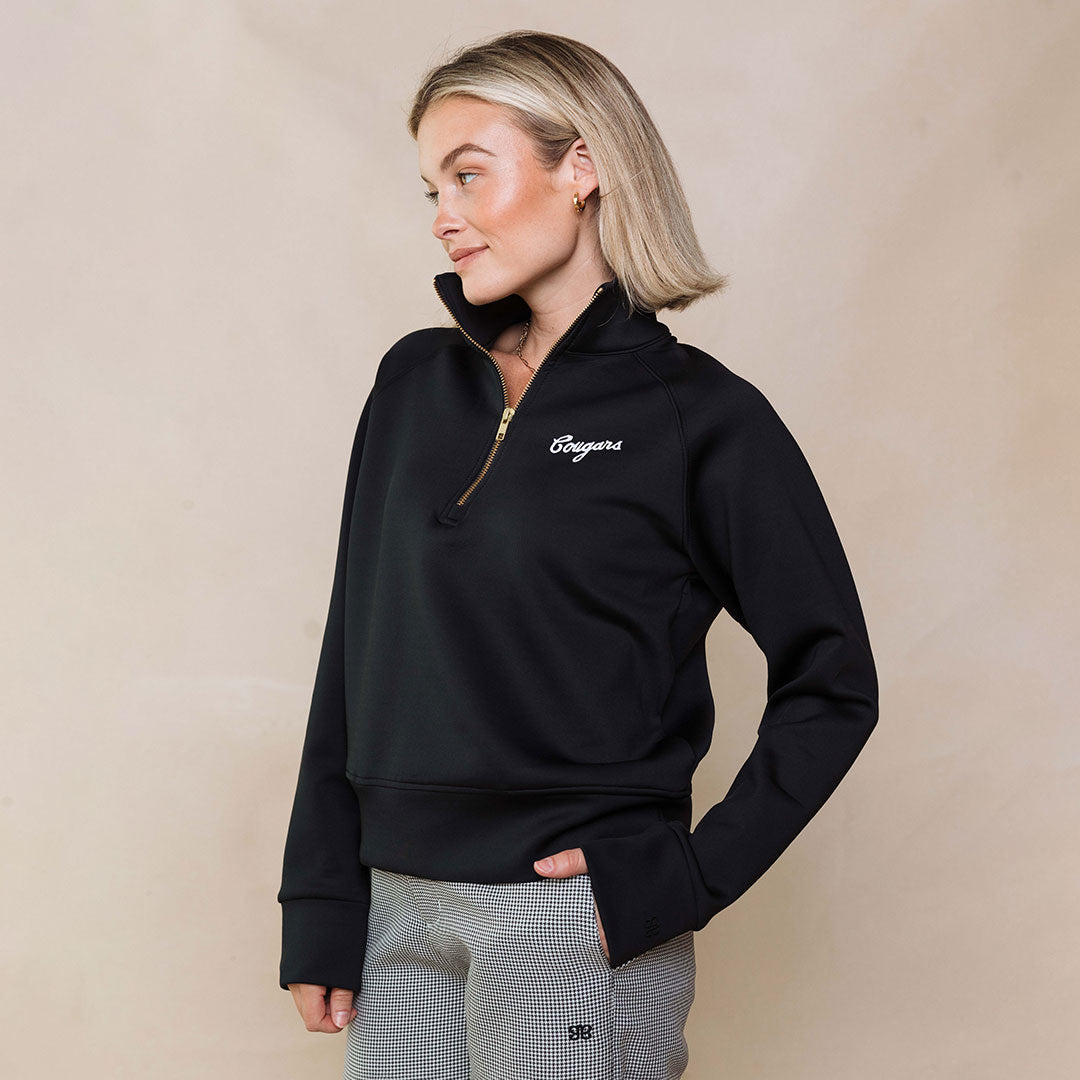 BYU Oxford Zip Up Hoodie - Men's Black Full Zip Sweatshirt for Casual Wear & Outdoor Activities