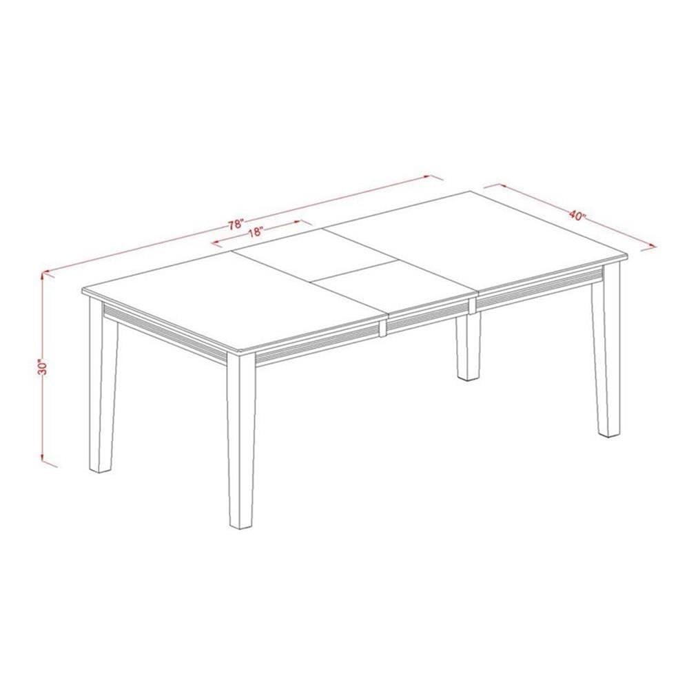 East West Furniture QUDO9-WHI-W 9-Piece Kitchen Dining Set - 40x78 Inch Rectangle Table with Butterfly Leaf & 8 Chairs, Buttermilk & Cherry Finish - Perfect for Family Meals, Dinner Parties & Small Space Dining Rooms