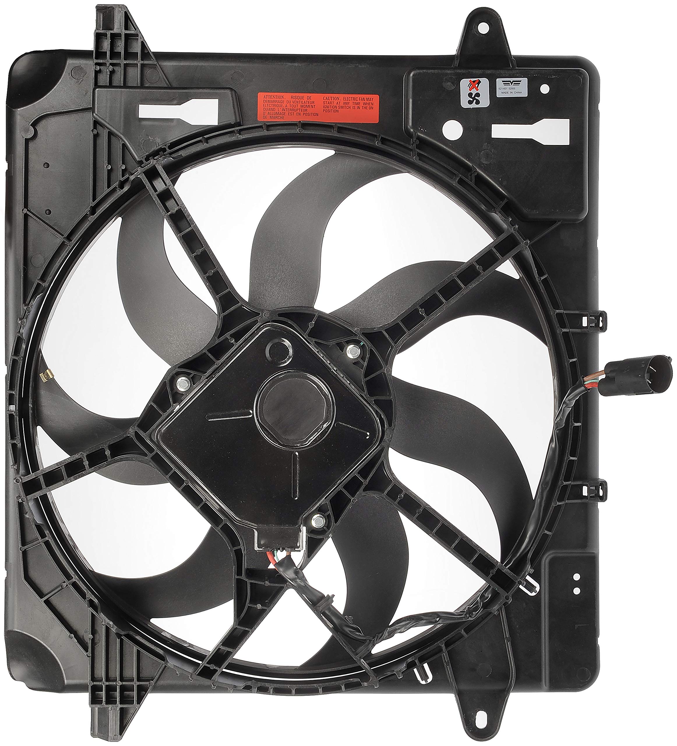 Dorman 621-601 Engine Cooling Fan Assembly Replacement for Jeep Wrangler, Cherokee & Grand Cherokee - High Performance Cooling System Part for Off-Roading & Hot Weather Driving