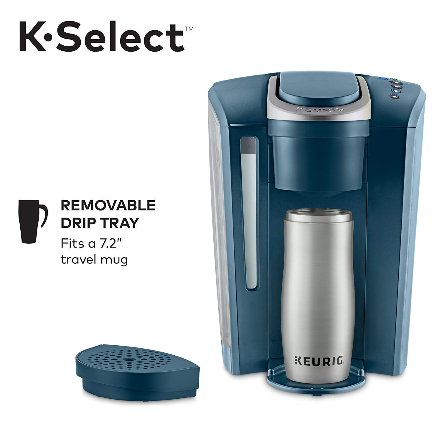 Keurig K-Select Single Serve Coffee Maker with Strength Control - 5 Cup Capacity, Marine Blue - Perfect for Home, Office & Small Spaces