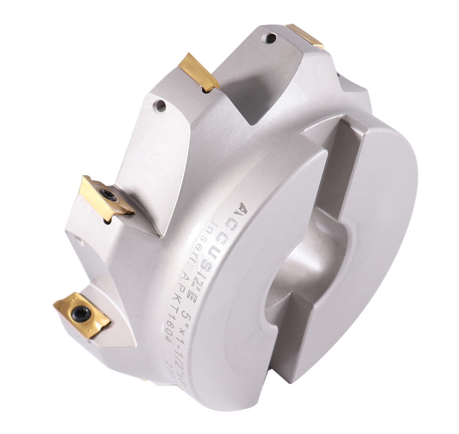 Accusize 5'' x 1-1/2'' 90 Degree Square Shoulder Indexable Face Mill with 8 APKT1604 Inserts - 4508-0022B - Perfect for CNC Milling, Metalworking & Industrial Machining Applications