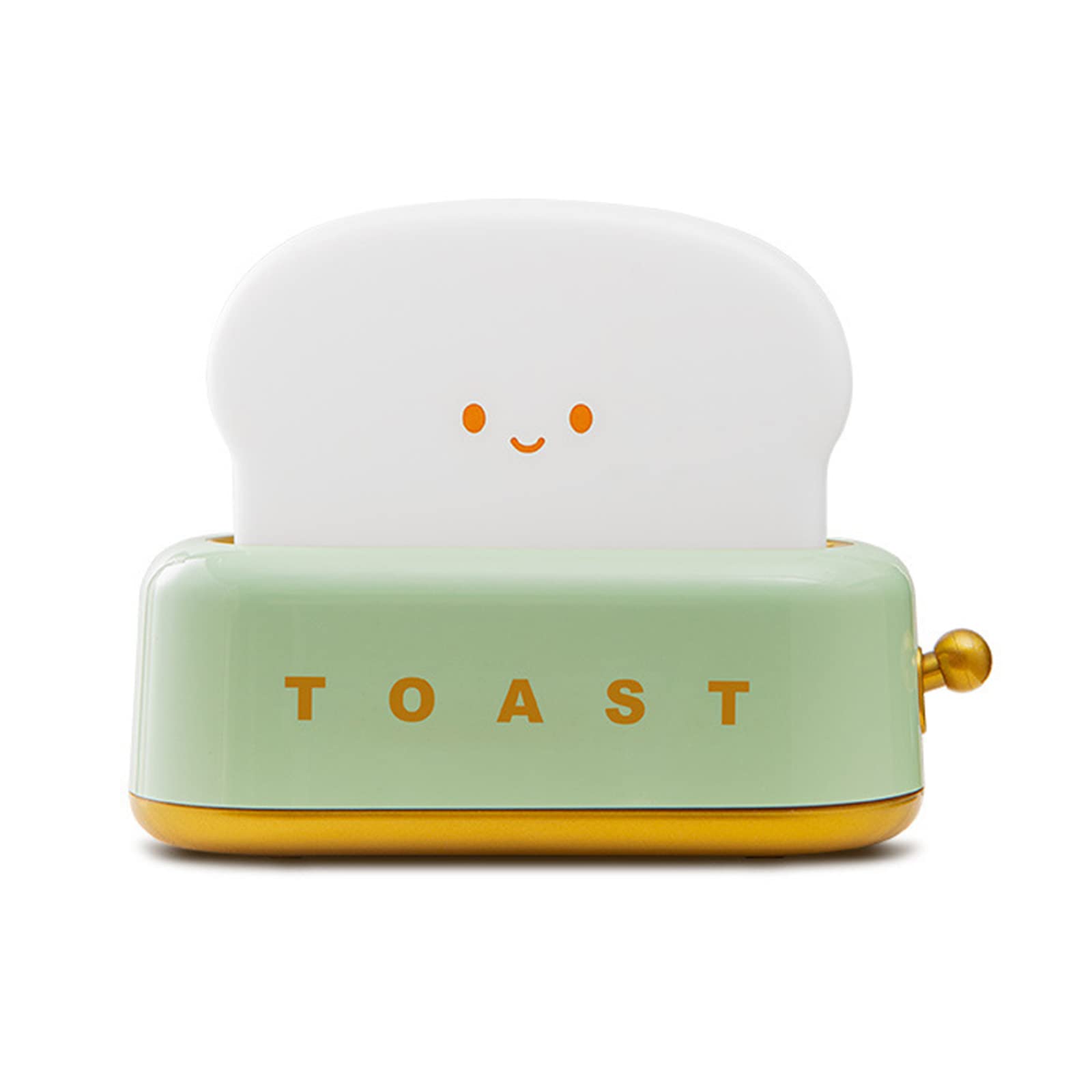 Cute Dimmable Rechargeable LED Night Light - Bread Toast Lamp with Timer for Bedroom, Desk, Nursery - Portable Sleep Lamp for Baby Girls & Boys - Green - Perfect for Bedside, Study, and Kids' Room Decor