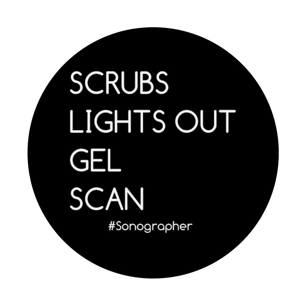 Ultrasound Tech PopSockets Grip & Stand for Phones & Tablets - Sonographer Scrubs Lights Out Gel Scan - Perfect for Medical Professionals & Ultrasound Appointments