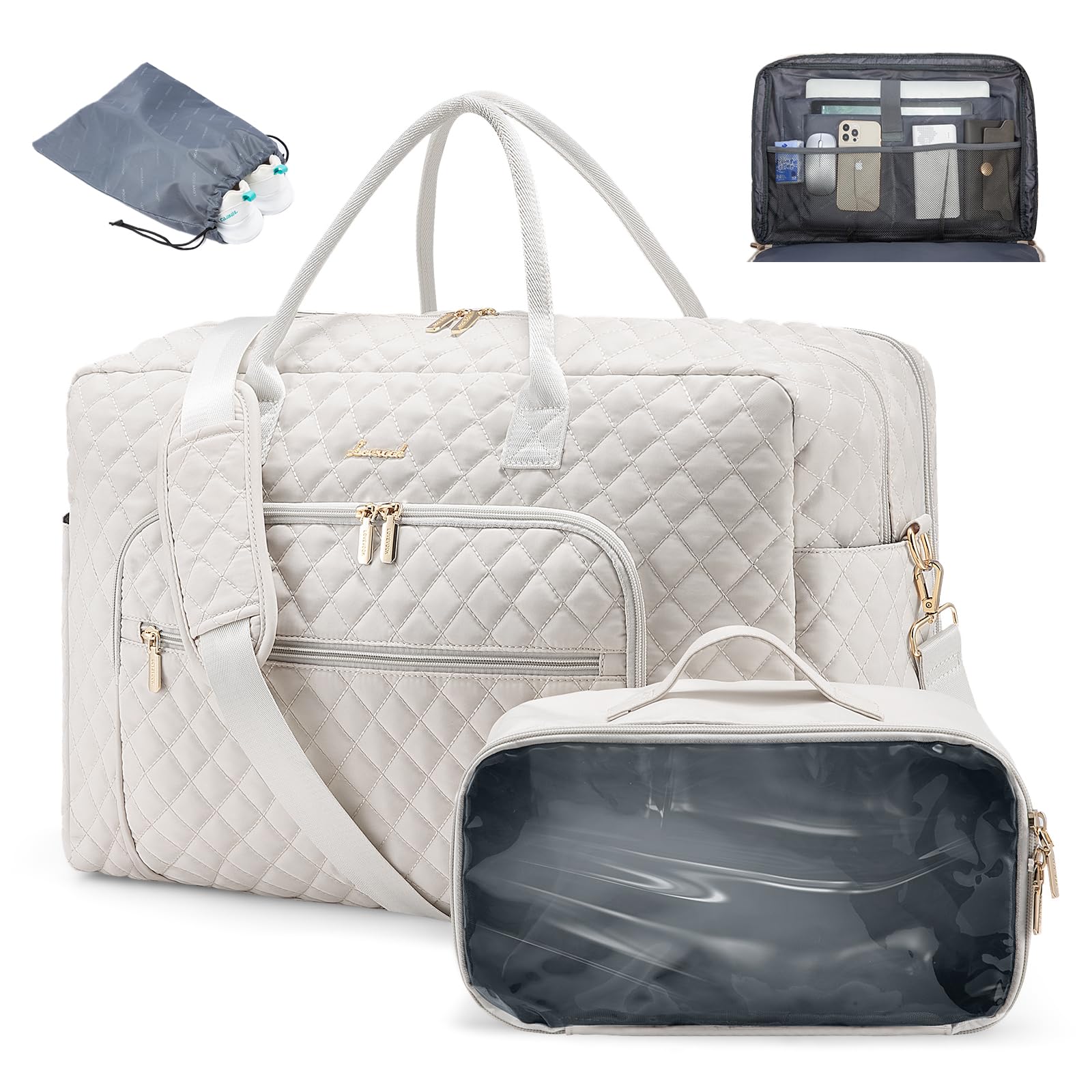 **LOVEVOOK Women's Travel Duffle Bag - Waterproof Weekender Overnight Bag with Laptop Compartment, Toiletry & Shoe Pockets - Perfect for Gym, Yoga, Hospital & Labor Delivery - Carry-On Approved for Air Travel**
