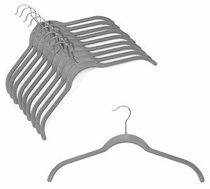 Premium Velvet Shirt Hangers - Set of 100, Non-Slip Slim Clothes Hangers for Wardrobe Organization - Space Saving Gray Hangers for Blouses, Dresses & Coats - Perfect for Closet, Laundry Room & Travel