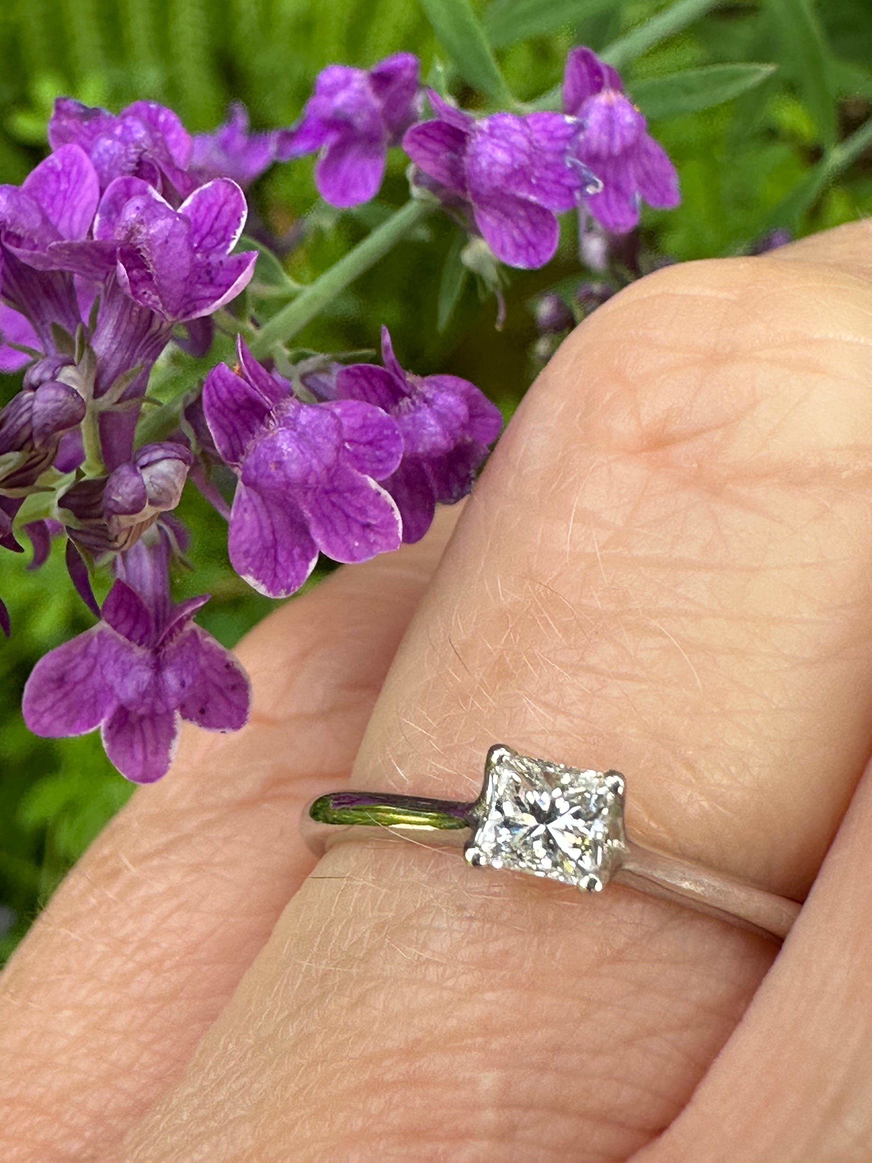 0.25ct Princess Cut Natural Platinum Diamond Ring for Women - Perfect for Engagement, Wedding & Anniversary Gifts