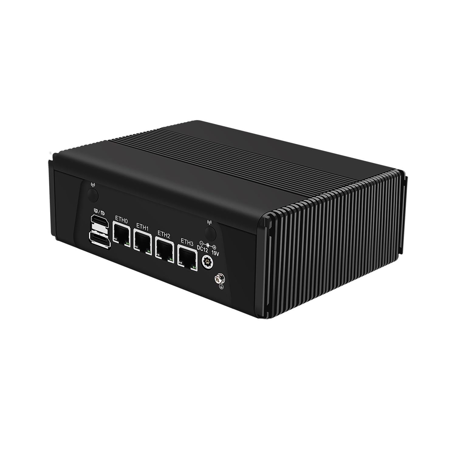 HUNSN AMD Ryzen 7 7840HS Mini Firewall PC - 4x 2.5GbE Ports, USB4, VPN Router Barebone System (No RAM/Storage/OS) for Home Lab, Network Security & Small Business Firewall Protection