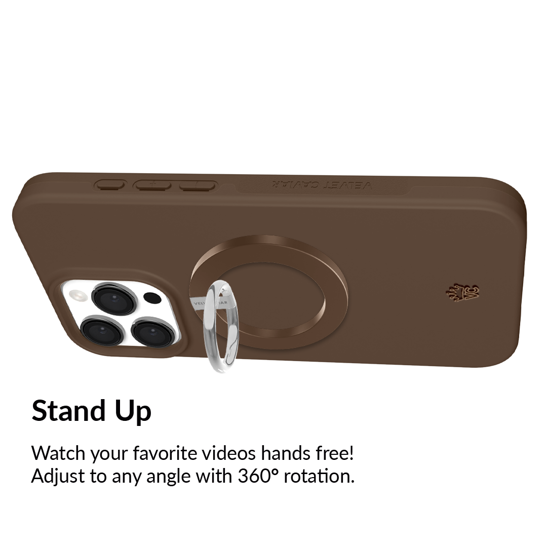 Espresso Brown MagSafe Grip Ring - Secure Phone Holder for iPhone 14/13/12, Anti-Slip Magnetic Phone Grip - Perfect for Driving, Workouts & Everyday Use